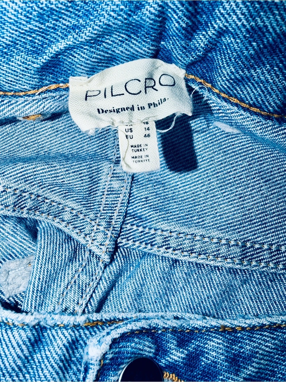 Pilcro, Light Blue Madi Front-Slit Denim Skirt, Blue, 14 - Picture 7 of 7